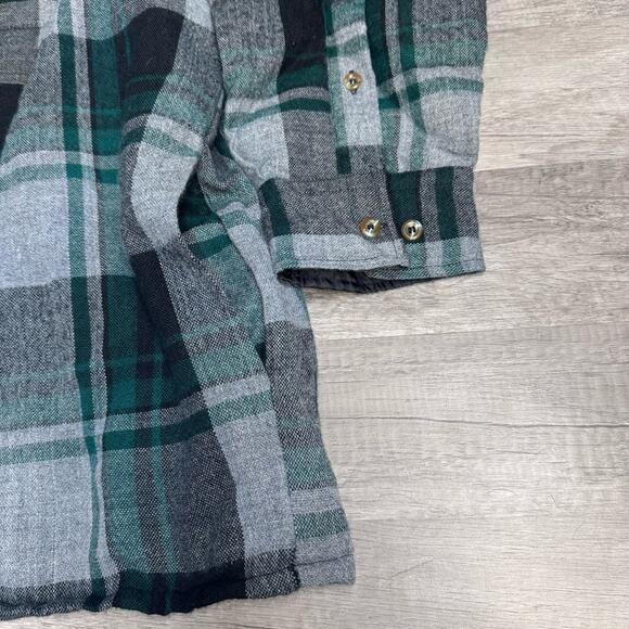 VNT Quilted Flannel Shirt Jacket Shacket Size 2XL GreenPlaid Lined NorthCrest - Picture 3 of 8